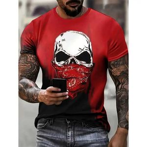 T-shirts masculins t-shirt t-shirt squelette motif tr 3d imprimer l'été mode court slve équip cou t-shirt décontracté vestimentations surdimensionnées extérieures t240425