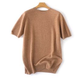 T-shirts masculins T-shirt pour hommes Spring / été Nouveau pull à manches courtes à manches courtes 100% en laine tricotée en tricot en gale