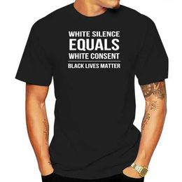 T-shirts masculins T-shirt masculin blanc silencieux blanc d'accord noir la vie importante graphiques de mode pour les romans de t-shirt Tshirt Femmes J240506