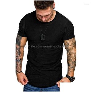 Heren T-shirts Heren T-shirts 2023 Korting Zomer Bamboe Katoen Korte Mouw Ronde Hals T-shirt Drop Levering Kleding Kleding Tees Dhiph