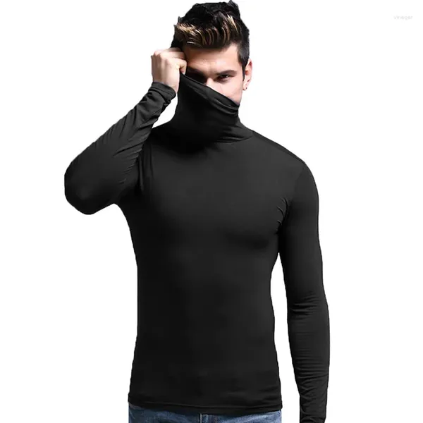 Camisetas para Hombre Camisetas para Hombre Camiseta Básica De Cuello Alto Informal Tops Slim Fit Jersey De Manga Larga Ropa Interior Fina Térmica Capa Base De Invierno Otoño