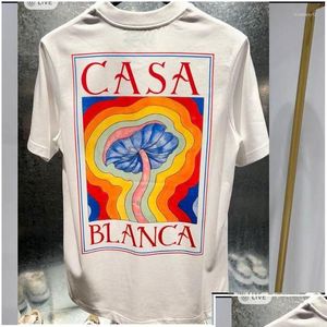 T-shirts masculins T-shirts T-shirts Designer Tees Rainbow Mushroom Letter Imprime