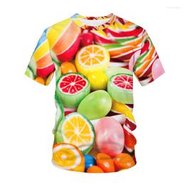 T-shirts voor heren T-shirts voor heren Voedsel Monster T-shirt Suiker Fruit Chips Hamburger 3D-print Heren Dames Mode Korte mouw Tops Kinderen Meisje Jongen Tees 685n