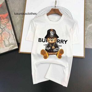 T-shirts pour hommes T-shirts pour hommes pour hommes 2023 T-shirt d'été pour hommes Mode Lettres de luxe Ours Imprimer Coton T-shirts à manches courtes T-shirts de couleur unie Streetwear Tops Chemise