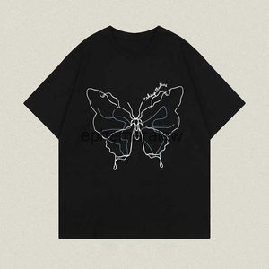 Camisetas para hombres Mens Camisetas Hip Hop T Shirt Women Harajuku Graphics Butterfly Butterfly Tees Tops Harajuku Graphic Tshirts Emo H240407