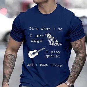 T-shirts masculins T-shirts pour hommes c'est ce que je fais des chemises imprimées de chat drôle pour les hommes de guitariste