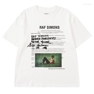 T-shirts masculins T-shirts T-shirts Hip Hop T-shirt surdimensionné graphiques raf Simons personnage po