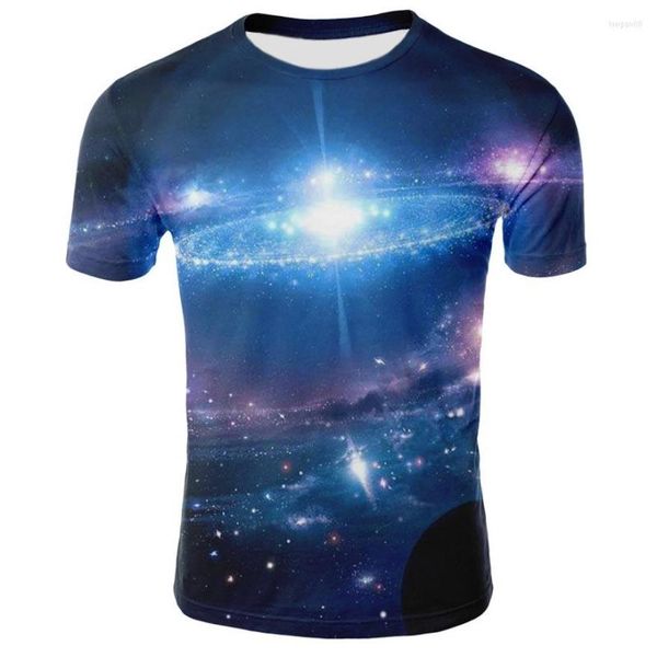 T-shirts pour hommes T-shirts pour hommes T-shirts Milky Way Tshirt Hommes Vêtements Enfants Été 3D Imprimé Univers Planète Chemise Mâle Hip Hop Streetwear Casual Tee-shirt à manches courtes
