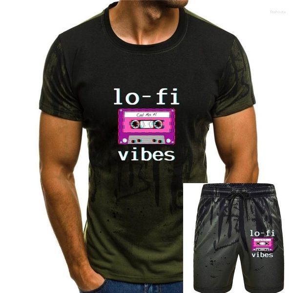 Camisetas para hombre Camisetas para hombre con estampado Lo Fi Vibes, camisetas divertidas con cinta estética, Camiseta informal de algodón para hombre, ropa de calle, camiseta de manga corta