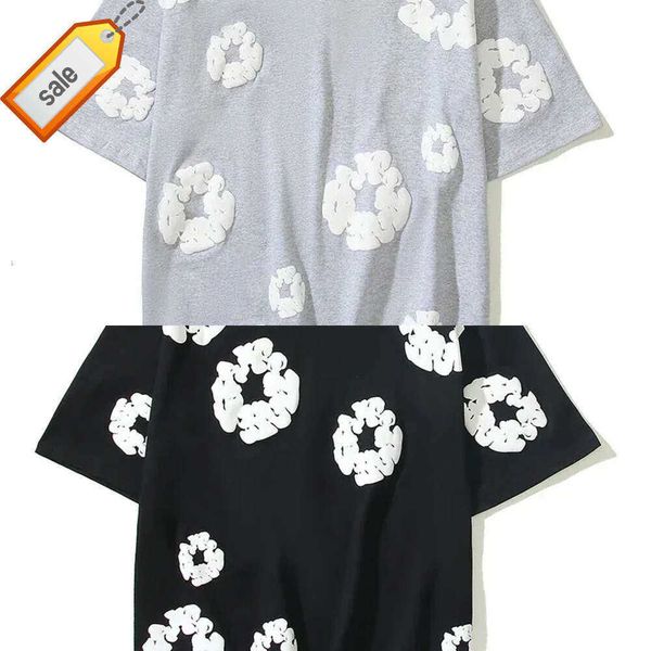 Camisetas para hombres Camisetas para hombres Streetwear Full Kapok Foam Print Algodón Camiseta de verano para hombres y mujeres Camiseta de manga corta Ropa Hombre Top de gran tamaño 421
