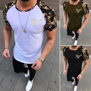 Camisetas para hombres Camisetas para hombre Camisa de manga corta ajustada de verano Diseñador Muscle Fitted Top Gym Camiseta con dobladillo curvo