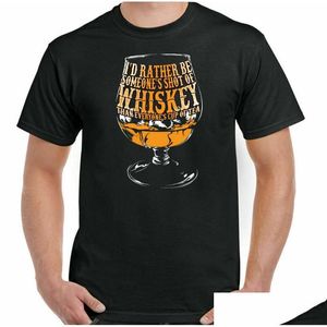T-shirts pour hommes T-shirts pour hommes T-shirts de vin T-shirt Whisky Alcool Humour S de fête drôle Bbq Verre de malt Confortable Manches courtes Tops décontractés L Dhwtv