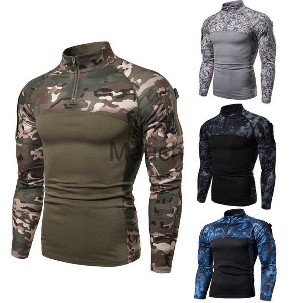 Camisetas de hombre Camisetas de combate táctico para hombre Uniforme de camuflaje militar Sudadera Us Army Cloes Camo Qui Dry Camisa de manga larga Hombre Tops J230721