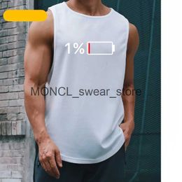 T-shirts voor herenheren tanktops Hot Selling Heren Fitness Mouwloze top Bladbaar en snel drogende sportvest Gym Muscle Running Solid Color Simple T-Shirt H240416