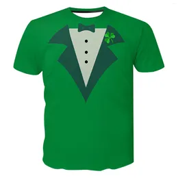 T-shirts pour hommes T-shirts pour hommes Mode St. Patricks'S Day 3D T-shirts d'impression numérique Été Vert Manches courtes Crewneck Pull Casual Festival