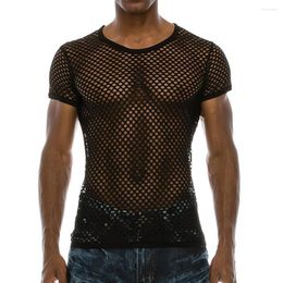 Camisetas para hombres para hombres transparentes camisetas de malla sexy de verano jaleo de músculos casuales camiseta de manga corta camiseta de moda top streetwear