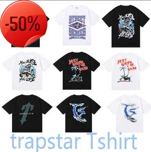 T-shirts pour hommes T-shirt Trapstar pour hommes T-shirt imprimé à manches courtes T-shirt en chenille T-shirt en coton noir London Streetwear S-XL2