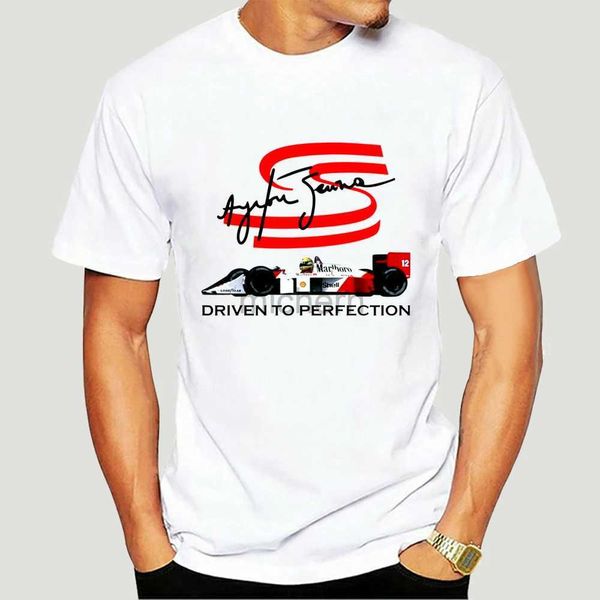 T-shirts masculins Tshirt pour hommes Ayrton Senna conduit à la perfection T-shirt pour femmes cool Top 7119x D240509