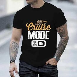 Camisetas para hombres para hombres Modo de crucero Vintage Vintage en camiseta macho O Camiseta de cuello