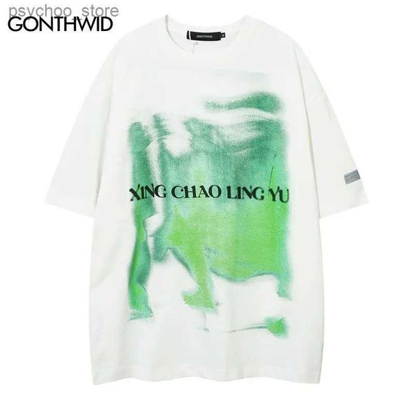 T-shirts pour hommes T-shirt pour hommes Streetwear Lettre graphique Imprimer Punk Gothic Rock T-shirts Hip Hop Causal T-shirt 2023 Harajuku Été à manches courtes Q240130