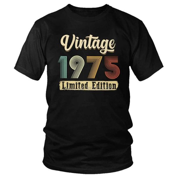 Camisetas para hombre Camisetas para hombre Classic Vintage 1975 Camiseta Hombre Manga corta Regalo de cumpleaños Camiseta Casual Algodón suave Slim Fit Tee Tops Ropa Z230705