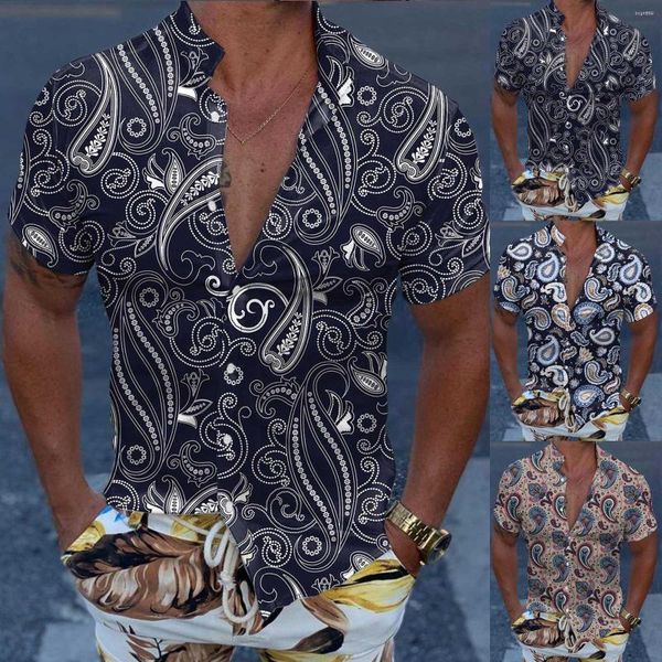 Camisetas para hombre Camisa de trabajo para hombre Manga corta para hombre Casual Primavera Verano Cuello vuelto Impreso en 3D Moda One Romper