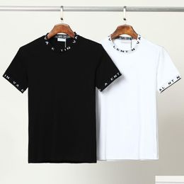 T-shirts pour hommes Menst-Shirt Été Hommes Femmes Manches courtes Mode Tee Pur Coton Qualité Chemises Loisirs Modèle Classique Taille M-3X Dh7Wk