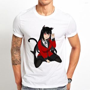 T-shirts pour hommes Meow Jabami Yumeko de Kakegurui drôle Anime chemise hommes blanc décontracté à manches courtes unisexe Otaku Manga Streetwear t-shirt