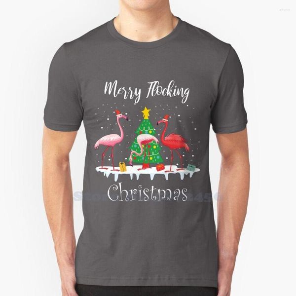 Camisetas para hombre Merry Flocking Christmas Flamingo Lover camiseta de alta calidad