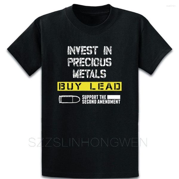 Camisetas de hombre Metal Invest In Precious Metals Buy Lead Suppo Shirt Funny Casual Printed Cotton Crew Neck Letters Vintage Spring