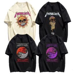 T-shirts masculins Metal Rock Band Mens T-shirts graphiques Vintage Cotton surdimensionné Hip Hop Streetwear Musique Heavy Tees Punk Y2K Garnières courtes 230408