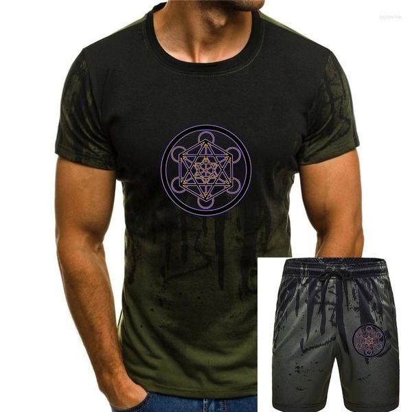 Camisetas para hombre Metatron Blue 2023, camiseta negra para hombre, ropa de algodón con gráfico geométrico misterioso, tienda personalizada, ropa informal estilo Hip Hop
