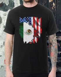 Heren t shirts Mexicaanse vlag in het Amerikaanse shirt. Katoen korte mouw o-neck t-shirt casual kleding heren top