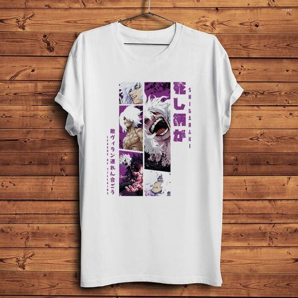 T-shirts masculins mha anime héros académia méchant shigaraki tomura tshirt manga drôle hommes