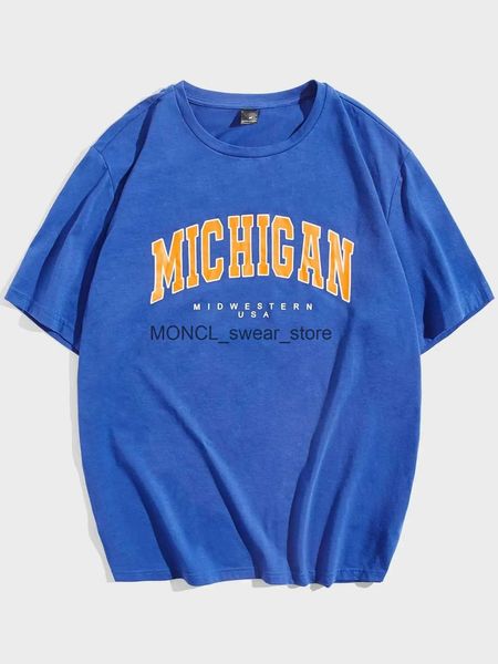 T-shirts masculins Midwestern USA City Letter Imprimerie graphique Men T-shirt Fashion Oversize Tops Summer Tshirts respirant Cotton H240408