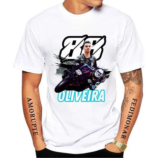 Camisetas masculinas Miguel Oliveira 88 2023 Campeón de GP Camiseta NUEVA HOMBRES Cortos Slve Moto Sport Boy Casual TS Motorcycle Moving White Tops T240425