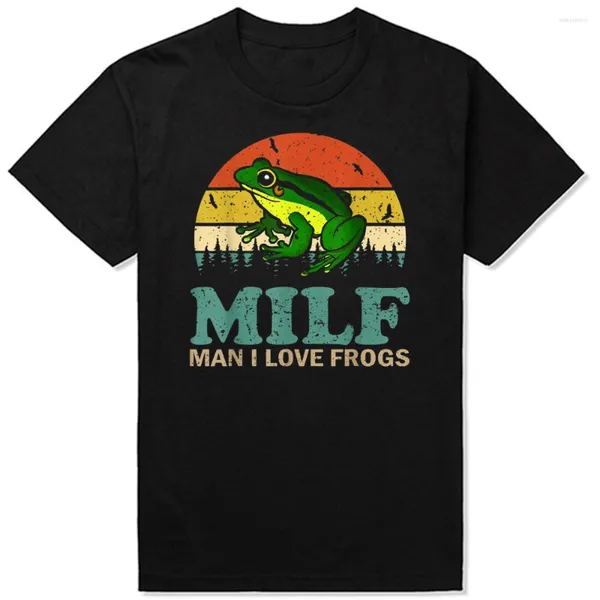 T-shirts pour hommes MILF homme j'aime les grenouilles drôle disant grenouille amoureux Vintage unisexe T-Shirt hommes T-Shirt à manches courtes en coton T-Shirt