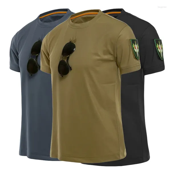 Camisetas para hombres Tácticas Military Tams Camiseta Hombres al aire libre Flojo Big Big Tize Casco Stretch Stretch Drying Siping Entrenamiento