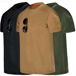 T-shirts pour hommes Chemise tactique militaire pour hommes Été à manches courtes pour le camping Randonnée Escalade Voyage Coupe ample Sports et Loisirs t-shirt L230715