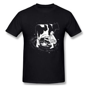 Mannen T-shirts Melkweg Koe Zuivel Ontwerp Boer Galaxy Grafische Melken Tshirt Man T-shirt Shirts T-shirt Woman258c