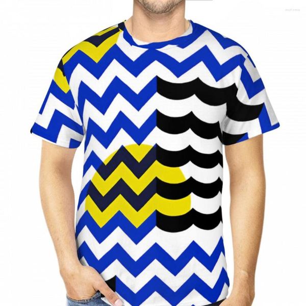 Camisetas para hombre Minakani Lines Stripes Circles Impresión 3D Poliéster Camiseta Arte náutico Hombres Camiseta de manga corta Deportes Streetwear Tops