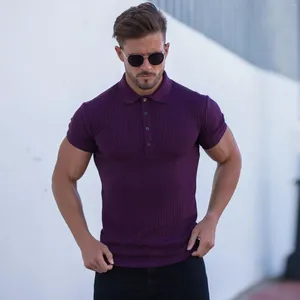 Camisetas para hombres Mindygoo High Quality Personal Logotipo Factory Sports Fitness Leisure Camisa de solapa para hombres Slim Camiseta de manga corta Algodón mercerizado