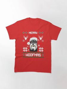 T-shirts pour hommes Schnauzer miniature Merry Woofmas Christmas Gift T-shirt classique