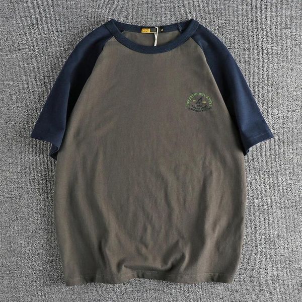 T-shirts pour hommes lettre minimaliste T-shirt à manches courtes en coton confortable à la mode demi-chemise Raglan 371