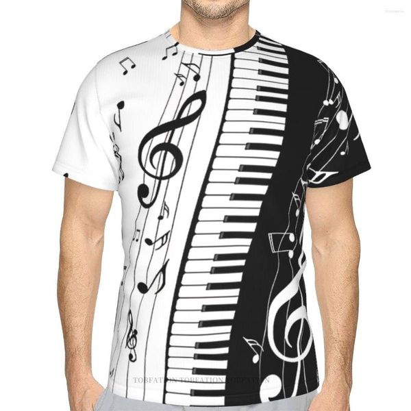 T-shirts pour hommes Touches de piano minimalistes Polyester 3D Print Music Pattern Art Shirt Sports Vêtements à séchage rapide T-Shirt Street Tees