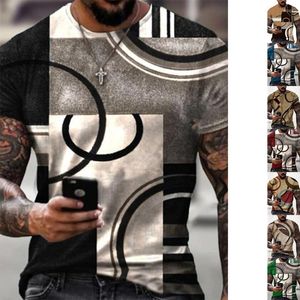 Camisetas para hombres Rayas desiguales Peso pesado Tamaño grande Hombres Verano Color Colisión Manga corta XS-8XL