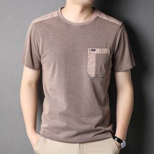 T-shirts masculins mlshp coton d'été T-shirts masculins de haute qualité à manches courtes color solide col rond