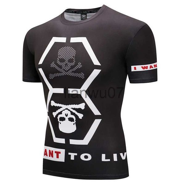 T-shirts pour hommes MMA Bjj Boxing Jersey T-shirt de sport Rashguard pour hommes Jiu Jitsu à manches courtes GYM Fitness Muay Thai Fightwear Kickboxing T-shirts J230705