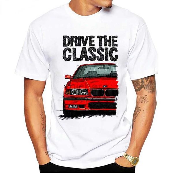 T-shirts masculins Modal Nouveau été hommes Old Drive Classic German E30 Retro Short Sleeve EUDM E36 M3 White Boy Top T-shirt Casual Top D240509