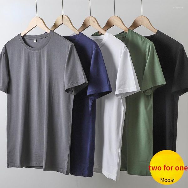 T-shirts pour hommes T-shirts en modal pour hommes et femmes Vêtements d'été T-shirts pour femmes Solide à séchage rapide en coton fin à manches courtes pour hommes Chemise Deux Un